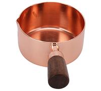 Haofy Cacerola para Salsa de Oro Rosa, Olla Poco Profunda de Acero Inoxidable 430 con de Madera Compuesta para Sopas de Condimentos, Diseño de Pico Vertedor Liviano de 1.9 a 4.3 Oz Ideal para (1/3