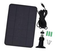 Haofy Cargador de Panel Solar para Exteriores, Silicio Monocristalino, Cable Tipo C de 16.4 Pies, Montaje Ajustable de 360 grados para Cámara de Seguridad, Anillo, Timbre, Luz, (BLACK)