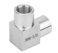 Haofy Conector Acodado BSPP Roscado de Precisión de Acero Inoxidable para Agua, Aire, Aceite, Conector de Acoplamiento Rápido para Uso Doméstico (1/8")