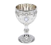 Haofy Copa, Aleación de Zinc, Bebida Ceremonial Medieval Vintage para Servir café, Cerveza, Whisky, Leche, Cacao, Cócteles, Cocina, Hogar, Bar, Fiesta, Decoración de Boda, Plata
