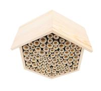 Haofy Hotel Hexagonal para Abejas, Casa de Abejas de Madera Maciza Que Atrae a los Polinizadores con Tubos Listos para Anidar, Apoya el Crecimiento del Jardín en Espacios de Patio Trasero y