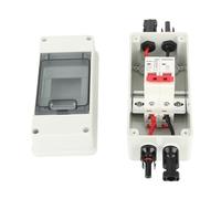 Haofy Interruptor de Desconexión Solar CC, Aislador Fotovoltaico ABS de Policarbonato 500 V 16 A IP65 Caja de Distribución Impermeable, Salida de Entrada de 1 Cadena, Corte de Energía Manual para