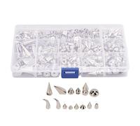Haofy Kit de Remaches Punk para Manualidades de Cuero, Juego de Accesorios de Hardware de Elaboración Suave para Proyectos de Bricolaje, 270 Juegos para Collares de Perro, Plancha para Ropa