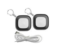 Haofy Llavero de Alarma de Seguridad Personal, Sirena Ruidosa de 130 DB, Luz Estroboscópica LED de 3 Colores, Recargable por USB, 320 MAh, IPX4, Resistente Al Agua, para Mujeres, (Black)