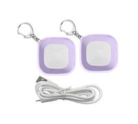 Haofy Llavero de Alarma de Seguridad Personal, Sirena Ruidosa de 130 DB, Luz Estroboscópica LED de 3 Colores, Recargable por USB, 320 MAh, IPX4, Resistente Al Agua, para Mujeres, (Purple)