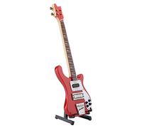 Haofy Modelo de bajo Rojo en Miniatura de con Soporte y Estuche, Adorno Musical Perfecto para Decoración de Escritorio y Estantería, Material de Tilo, 6.5 Oz