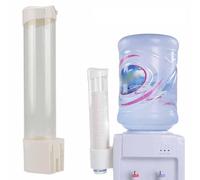 Haofy Portavasos de Plástico, Dispensador de Vasos de Papel, Dispensador de Vasos con Botón de un Toque, ABS, Cubierta, para Cocina, Hogar, Oficina, Capacidad para 60-80 Tazas (White)