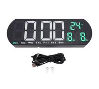 Haofy Reloj de Pared Digital LED, Despertador con Atenuación Automática de 12/24 Horas, Visualización de Fecha y Semana, Repetición para Dormitorio