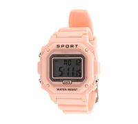 Haofy Reloj Digital Cuadrado Luz Nocturna Impermeable de 12 24 Horas WR50M para Estudiantes, Caja de Plástico ABS Premium Hebilla de Acero Inoxidable, Reloj Digital con Alarma (Pink)