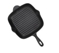 Haofy Sartén para Parrilla de Hierro Fundido, Sartén Cuadrada Antiadherente de 28 Cm, Utensilios de Cocina para Carne y Camarones, para Asar en Interiores y Exteriores para Cocineros Caseros (28CM)