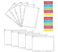 HAOMEEDUO 10 PCS Carpetas Plastico A4 para Archivador Bolsas de Documentos Carpetas Proyecto Carpetas Plastico Transparentes A4 con Cierre Cremallera Zip para Ordenar Documentos Folios + Etiquetas