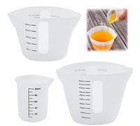 HAOMEEDUO 3 Pcs Vaso Medidor de Silicona para Resina Epoxi y Manualidades de Bricolaje - 100Ml, 250Ml, 500Ml