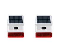 Haopeuk 2X Alarma Estroboscópica Solar Inalámbrica, Luz con Sonido, Flash, Sirena de Alarma para Exteriores para de Alarma Wifi GSM de 433MHz para el Hogar y la Granja