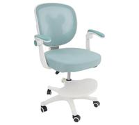Haoxuesen - Silla de oficina para niños, color verde claro, asiento giratorio, ajustable en altura, silla ergonómica con ruedas, para sala de estudio de guardería, sala de juegos, carga 100 kg