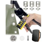 HAPDEN Remachadora de Ojales, Kit de Ojales Metálicos de 6/10/12 mm para Lonas y Telas, y 600 Tamaños Diferentes de Ojales, Alicates de Ojales Manuales para Lonas