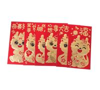 HAPINARY 6 Piezas Sobres Rojos Resistente con Diseño de Dragón de Unidades para Regalo de Año y Festival de Temática y Suerte Auspiciosa
