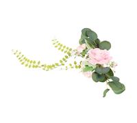 HAPINARY Alzapaños con Flores Artificiales Rosas Cuerda Decorativa para Cortinas Soporte para Visillos Decoración Hogar Salón Cocina y Oficina Estilo Escandinavo Unidad Rosa