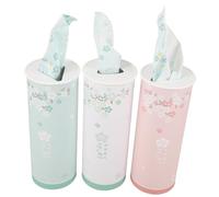 HAPINARY Caja de pañuelos para coche, redonda, 3 unidades, 40 hojas, toallas de papel suave para coche, soporte para bebidas, hogar, oficina, cómodo dispensador de tela