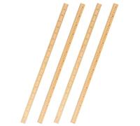 HAPINARY Regla de Costura de Bambú para Proyectos de Patchwork y Dibujo, Resistente a Deformaciones, Portátil, con Doble Escala en Centímetros y Pulgadas, Pack de 4 Piezas