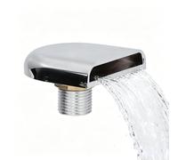 Hapivida Salida de Fuente de Agua en Cascada, Fuente de Agua Moderna Plateada de 6.5 cm con Montaje Sencillo para SPA, Jardín o Ducha al Aire Libre(Plástico)