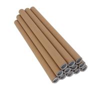 Hapivida Tubos de Cartón para Pósters, 12 Unidades Tubos de Envío Redondos con Tapas de Plástico para Almacenamiento y Transporte de Documentos, Planos y Obras de Arte (3.4*51cm)