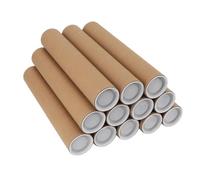 Hapivida Tubos de Cartón para Pósters, 12 Unidades Tubos de Envío Redondos con Tapas de Plástico para Almacenamiento y Transporte de Documentos, Planos y Obras de Arte (5.3*30cm)