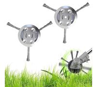 Haplos 2 Piezas Cepillo Desbrozadora 3 Cuchillas 5 mm, Acero Césped | Cabezal de acero resistente para cortar hierba y retirar maleza en bordes, caminos y zonas difíciles del jardín.