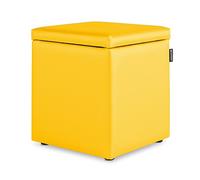 HAPPERS Puff Cubo Arcón Polipiel para Salón o Dormitorio Amarillo