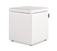 HAPPERS Puff Cubo Arcón Polipiel para Salón o Dormitorio Blanco