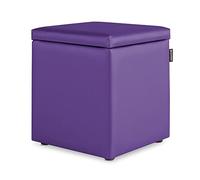 HAPPERS Puff Cubo Arcón Polipiel para Salón o Dormitorio Lila