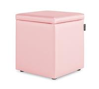 HAPPERS Puff Cubo Arcón Polipiel para Salón o Dormitorio Rosa