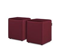 HAPPERS Puff Cubo Salón o Interior Pack 2 Granate