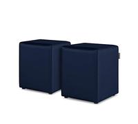 HAPPERS Puff Cubo Salón o Interior Pack 2 Marino