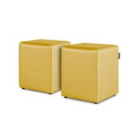 HAPPERS Puff Cubo Salón o Interior Pack 2 Mostaza
