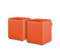 HAPPERS Puff Cubo Salón o Interior Pack 2 Naranja