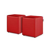 HAPPERS Puff Cubo Salón o Interior Pack Rojo