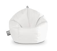 HAPPERS Puff Pelota Infantil y Juvenil de Polipiel | Sillón Ligero y Cómodo para Niños | Fácil de Limpiar para Habitación o Zona de Juegos | 60x60x60 cm - Blanco