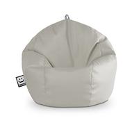 HAPPERS Puff Pelota Infantil y Juvenil de Polipiel | Sillón Ligero y Cómodo para Niños | Fácil de Limpiar para Habitación o Zona de Juegos | 60x60x60 cm - Gris Claro