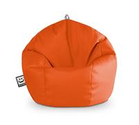 HAPPERS Puff Pelota Infantil y Juvenil de Polipiel | Sillón Ligero y Cómodo para Niños | Fácil de Limpiar para Habitación o Zona de Juegos | 60x60x60 cm - Naranja