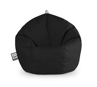 HAPPERS Puff Pelota Infantil y Juvenil de Polipiel | Sillón Ligero y Cómodo para Niños | Fácil de Limpiar para Habitación o Zona de Juegos | 60x60x60 cm - Negro