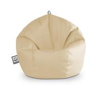HAPPERS Puff Pelota Infantil y Juvenil de Polipiel | Sillón Ligero y Cómodo para Niños | Fácil de Limpiar para Habitación o Zona de Juegos | 60x60x60 cm - Crudo