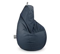 HAPPERS Puff Pera Naylim Mate con Relleno Incluido para Exterior e Interior Transpirable y Resistente | Asiento Relax Ergonómico para Terraza, Jardín y Salón | Talla Gigante XXL Petróleo