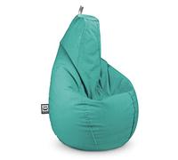 HAPPERS Puff Pera Naylim Mate con Relleno Incluido para Exterior e Interior Transpirable y Resistente | Asiento Relax Ergonómico para Terraza, Jardín y Salón | Talla XL Turquesa