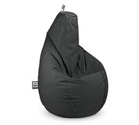 HAPPERS Puff Pera Naylim Mate con Relleno Incluido para Exterior e Interior Transpirable y Resistente | Asiento Relax Ergonómico para Terraza, Jardín y Salón | Talla Gigante XXL Gris