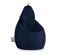 HAPPERS Puff Pera para Salón y Dormitorio con Relleno | Polipiel Alta Resistencia | Sillón Relax Ergonómico Infantil y Juvenil | Puff para Leer y Jugar | Marino 130x75 XL