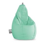 HAPPERS Puff Pera para Salón y Dormitorio con Relleno | Polipiel Alta Resistencia | Sillón Relax Ergonómico Infantil y Juvenil | Puff para Leer y Jugar | Menta 130x75 XL