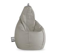 HAPPERS Puff Pera para Salón y Dormitorio con Relleno | Polipiel Alta Resistencia | Sillón Relax Ergonómico Infantil y Juvenil | Puff para Leer y Jugar | Gris Claro 135x90 XXL