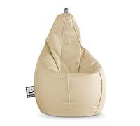 HAPPERS Puff Pera para Salón y Dormitorio con Relleno | Polipiel Alta Resistencia | Sillón Relax Ergonómico Infantil y Juvenil | Puff para Leer y Jugar | Crudo 130x75 XL
