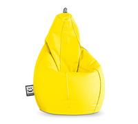 HAPPERS Puff Pera para Salón y Dormitorio con Relleno | Polipiel Alta Resistencia | Sillón Relax Ergonómico Infantil y Juvenil | Puff para Leer y Jugar | Amarillo 130x75 XL