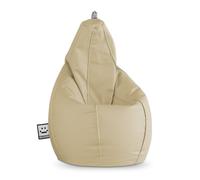 HAPPERS Puff Pera para Salón y Dormitorio con Relleno | Polipiel Alta Resistencia | Sillón Relax Ergonómico Infantil y Juvenil | Puff para Leer y Jugar | Beige 130x75 XL